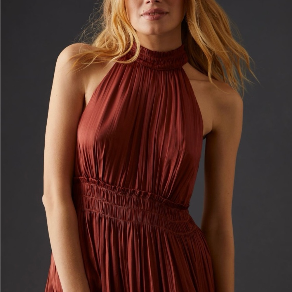 Anthropologie halter midi dress